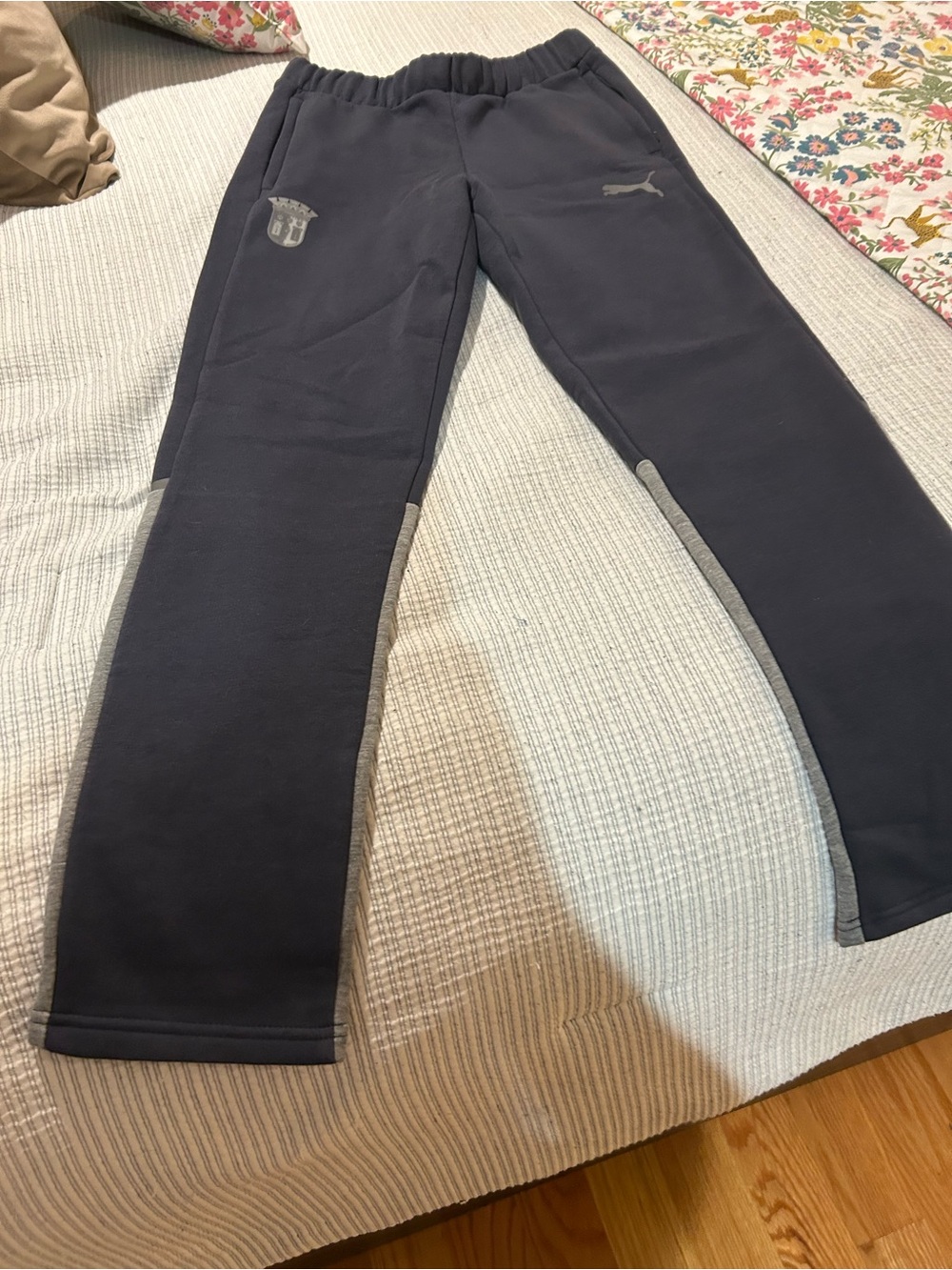 Puma Boys L SC Braga Dark Blue/Gray Fleece Joggers